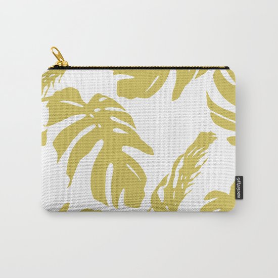 Simply Mod Yellow Palm Leaves Carry-All Pouch