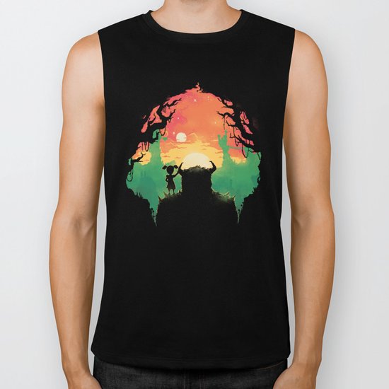 Sunset with a friend Biker Tank