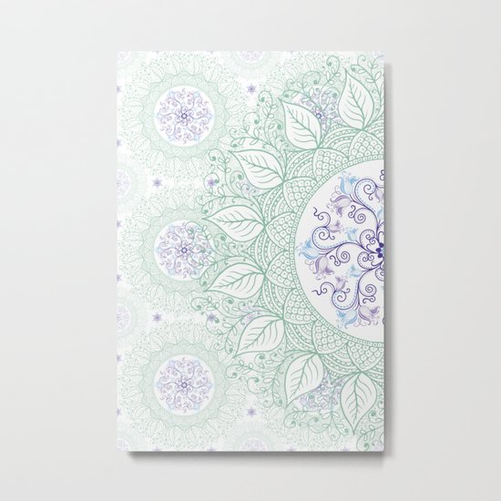 Mandaleaf - Green Metal Print