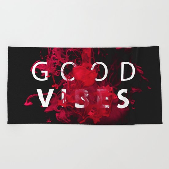 Good Vibes #buyart #lifestyle Beach Towel