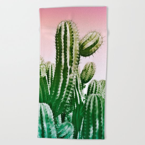 Love Summer Cactus Beach Towel