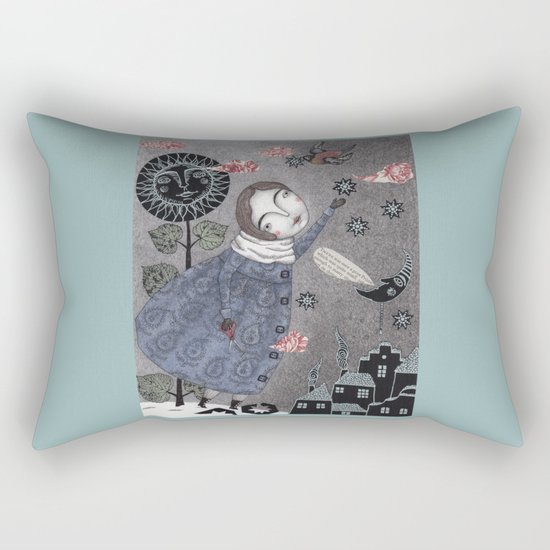 Snow Stars White, Snow Stars Bright Rectangular Pillow