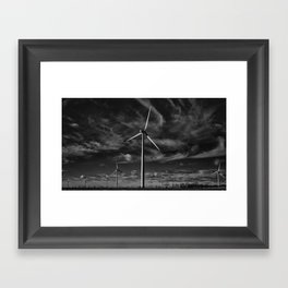 Wind Turbines #moody #blackwhite Framed Art Print