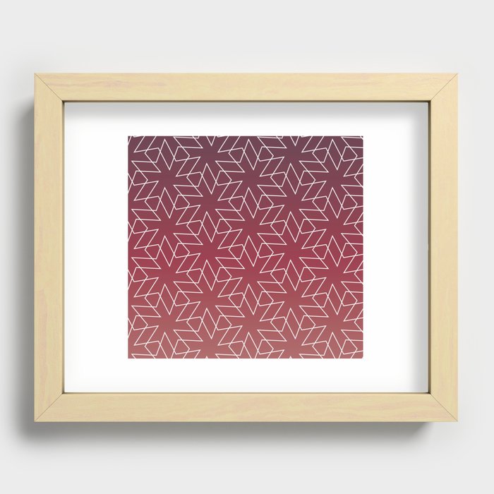Abstract Crimson Stars Recessed Framed Print