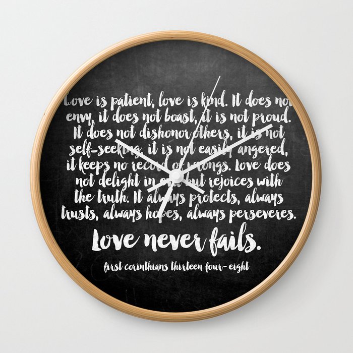 Love Never Fails Wall Clock