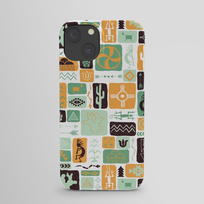 Southwest Dreams - Mint Green Brown Yellow Gold iPhone Case