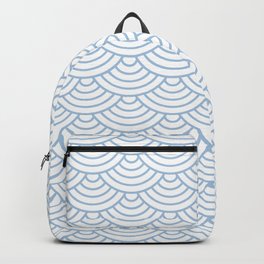 Pale Blue Japanese wave pattern Backpack