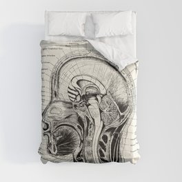 Cross section of the Head Vintage Anatomy Illustration Comforter