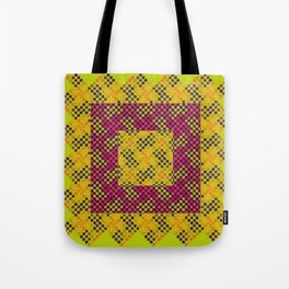 Dot Swatch Equivocated on Chartreuse Tote Bag