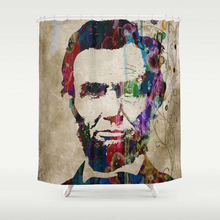 Abraham Lincoln Watercolor Modern Abstract GIANT PRINT ART Shower Curtain