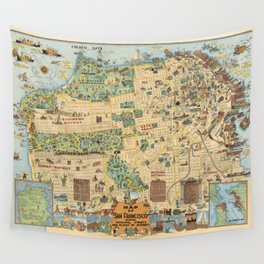 1927 Vintage Map of San Francisco Wall Tapestry