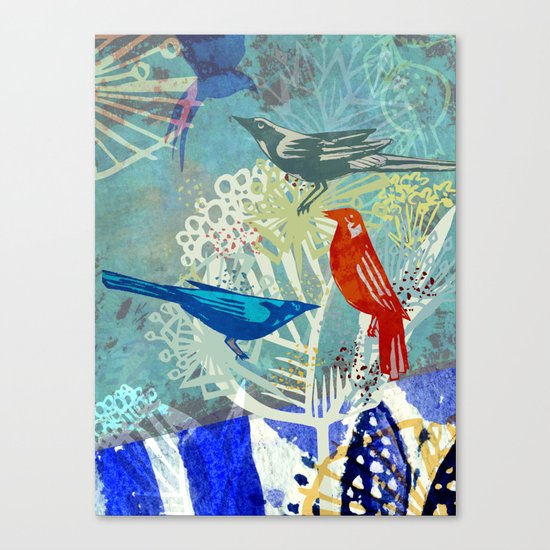Birds in the backyard. Canvas Print