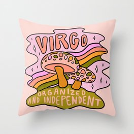 Virgo Mushroom Throw Pillow