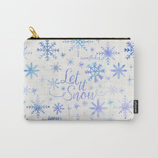 Let It Snow Winter Pattern Carry-All Pouch