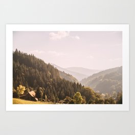 House in Sunset Hills - Schwarzwald, Black Forest in Germany - Fine Art Landscape Photography Art Print