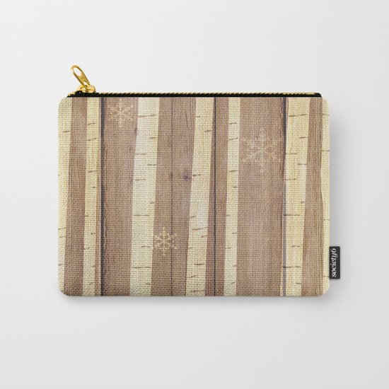 Christmas Pattern on Wood 03 Carry-All Pouch