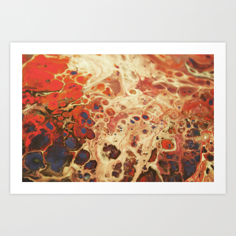 Fluid Cells Pour Painting Art Print By Iartnerd Society6
