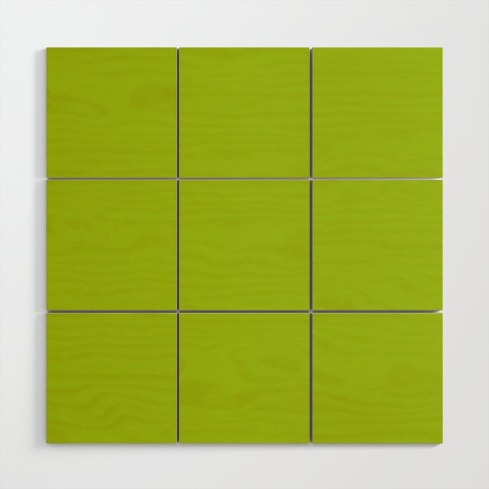 Limerick Green Yellow Solid Color Popular Hues Patternless Shades of Lime Collection Hex #9dc209 Wood Wall Art