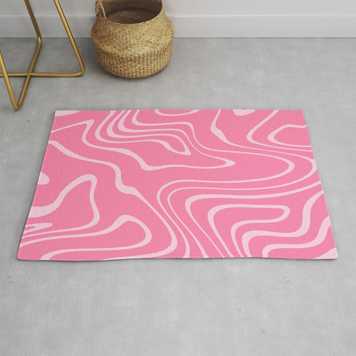 Pink Abstract Swirl Pattern Rug