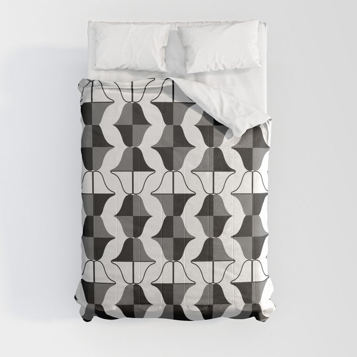 Whale Song Midcentury Arches Monochrome Comforter