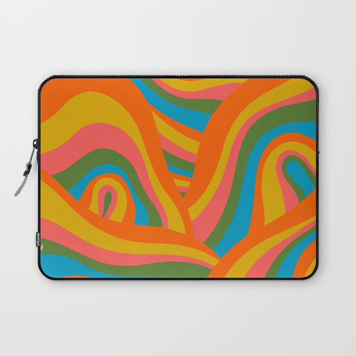 Retro 70s Psychedelic Abstract Pattern Laptop Sleeve