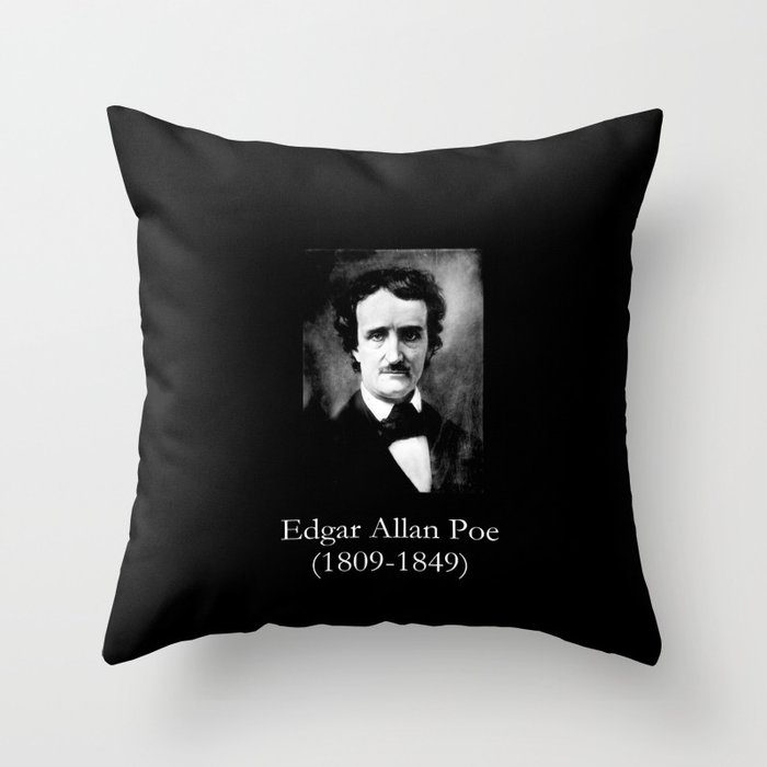 Portrait of Edgar Allan Poe Throw Pillow