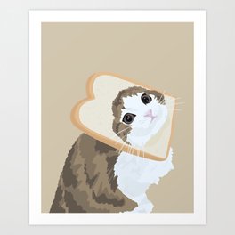 Breadface Cat Art Print