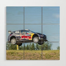 Jumping rally car Wood Wall Art