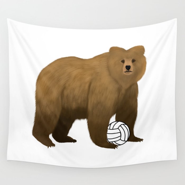 Bear Volleyball Wall Tapestry