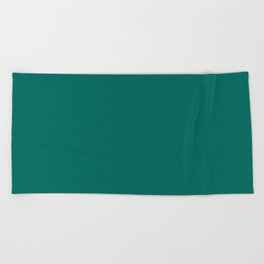 Dark Turquoise Solid Color Pairs Pantone Bear Grass 18-5425 TCX Shades of Blue-green Hues Beach Towel