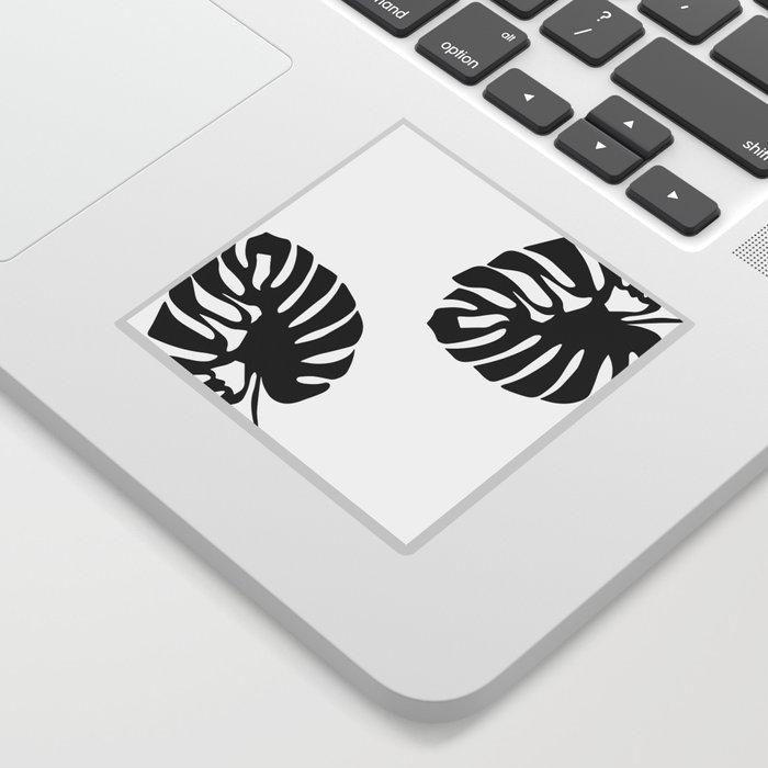 Monstera Leaves in Black and White Sticker