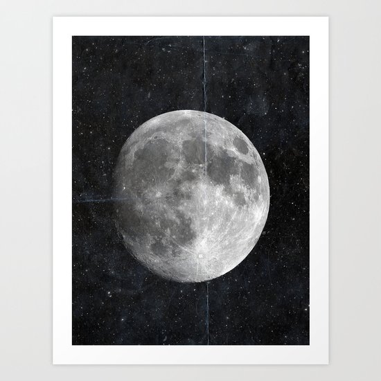 Moon and Stars Art Print