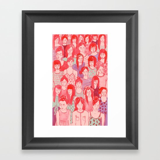Girl Crowd Framed Art Print