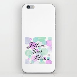 Follow Your Bliss purple and green Bubbles iPhone Skin