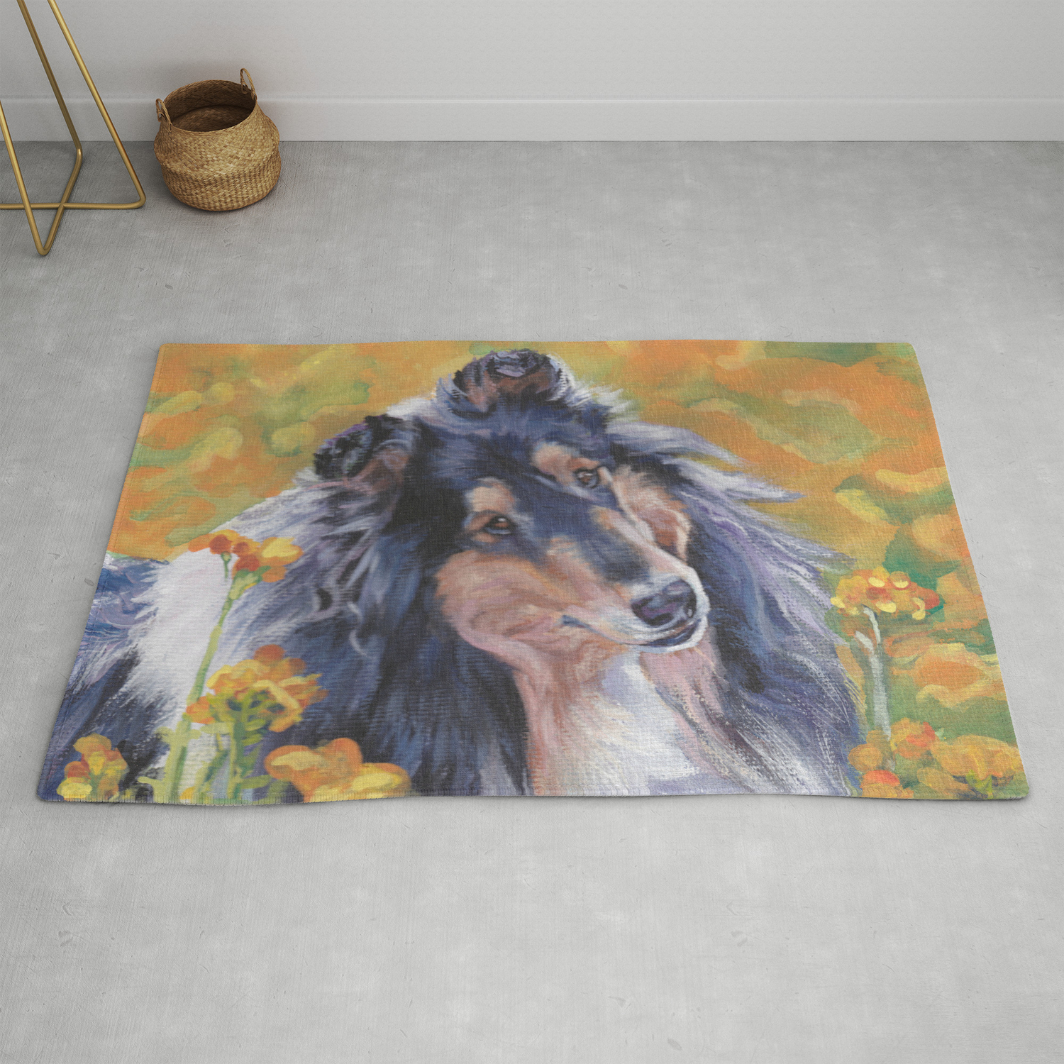 Rough Collie Dog Art Portrait From An Original Painting By L A