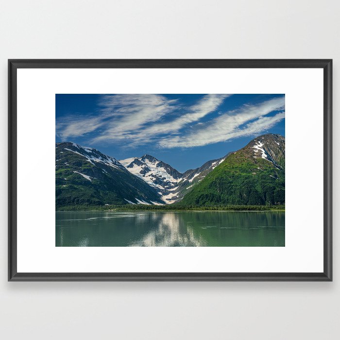 Byron Glacier & Portage Lake Reflections - Alaska Framed Art Print