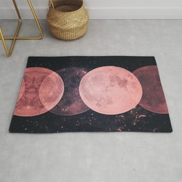 Pink Moon Phases Area & Throw Rug