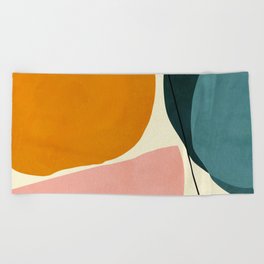 shapes geometric minimal painting abstract Beach Towel