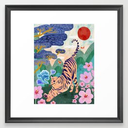 Smoking Tiger Framed Art Print
