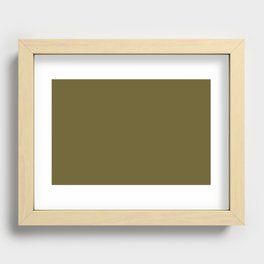 Dark Brown Solid Color Pantone Fir Green 18-0627 TCX Shades of Yellow Hues Recessed Framed Print