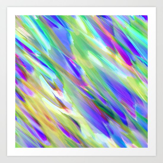 Colorful digital art splashing G401 Art Print