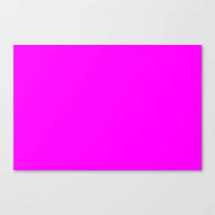 Magenta Solid Color Popular Hues Patternless Shades of Magenta Collection Hex #ff00ff Canvas Print