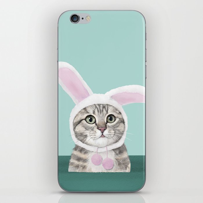Floating Cat Bunny iPhone Skin