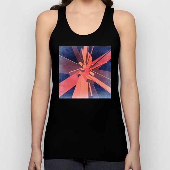 Vintage Orange Rectangles Unisex Tank Top