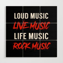 Rock Music Live Music Typography Wood Wall Art