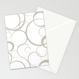 Taupe and White Funky Ring Circle Pattern Pairs Diamond Vogel 2022 Popular Colour Palatine 0370 Stationery Card