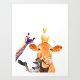 Farm Animal Friends Art Print