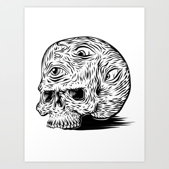 third-eyed skull Art Print