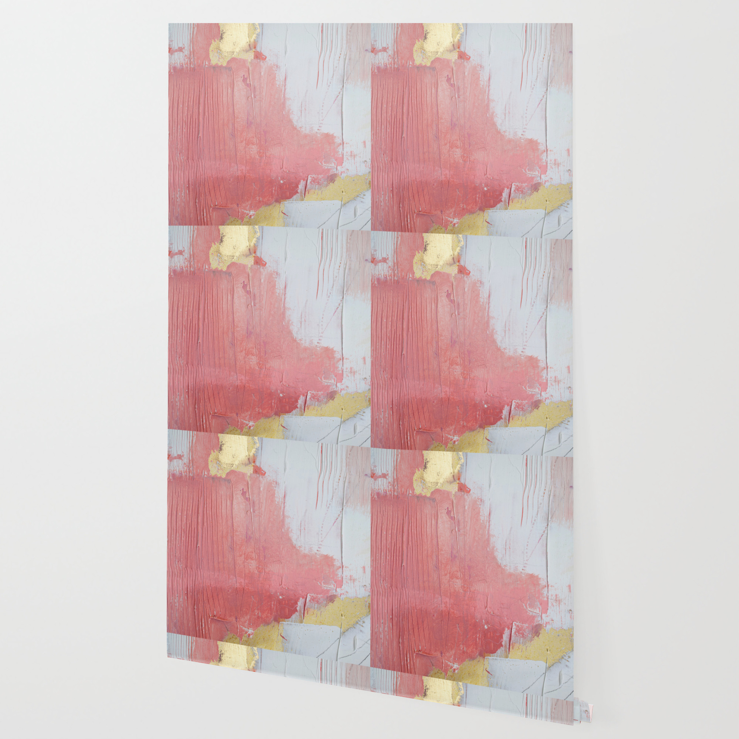Melody A Pretty Minimal Abstract Painting In Gold Pink And White
