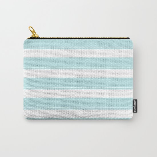 Striped 2 - turquoise stripes on white - #Society6 Carry-All Pouch